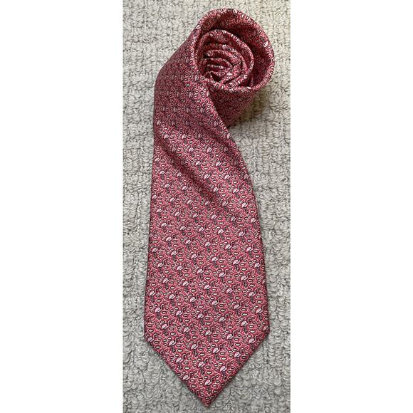 Vineyard Vines Pink Flamingo Lily Pads Silk Tie - Picture 2 of 4